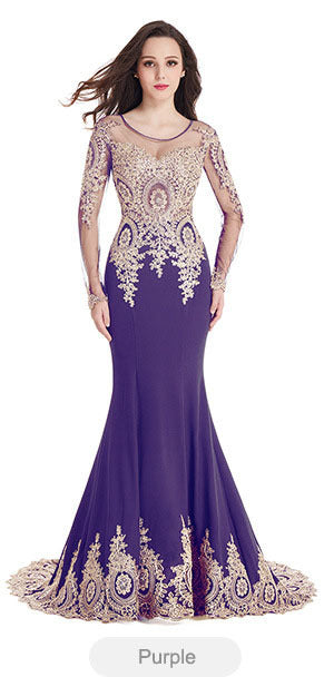 Autumn And Winter Slim Women's Black Long Sleeve Evening Dress