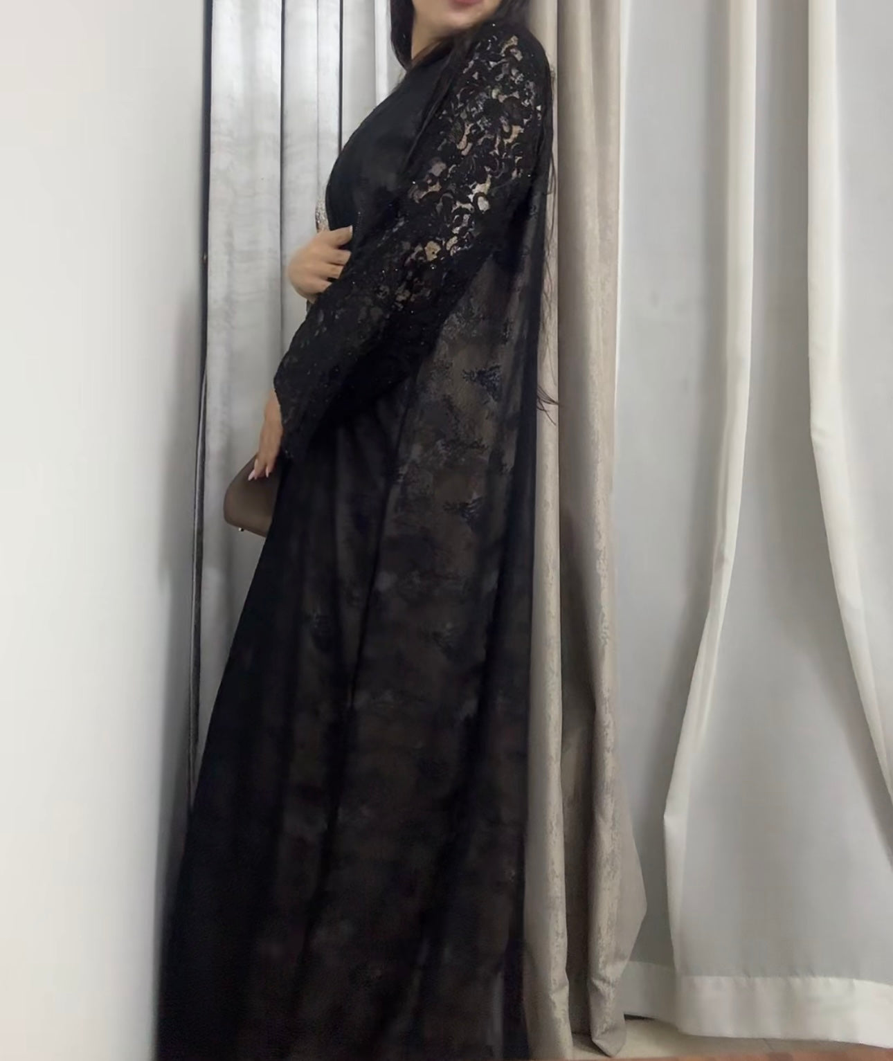 Abaya floral lace