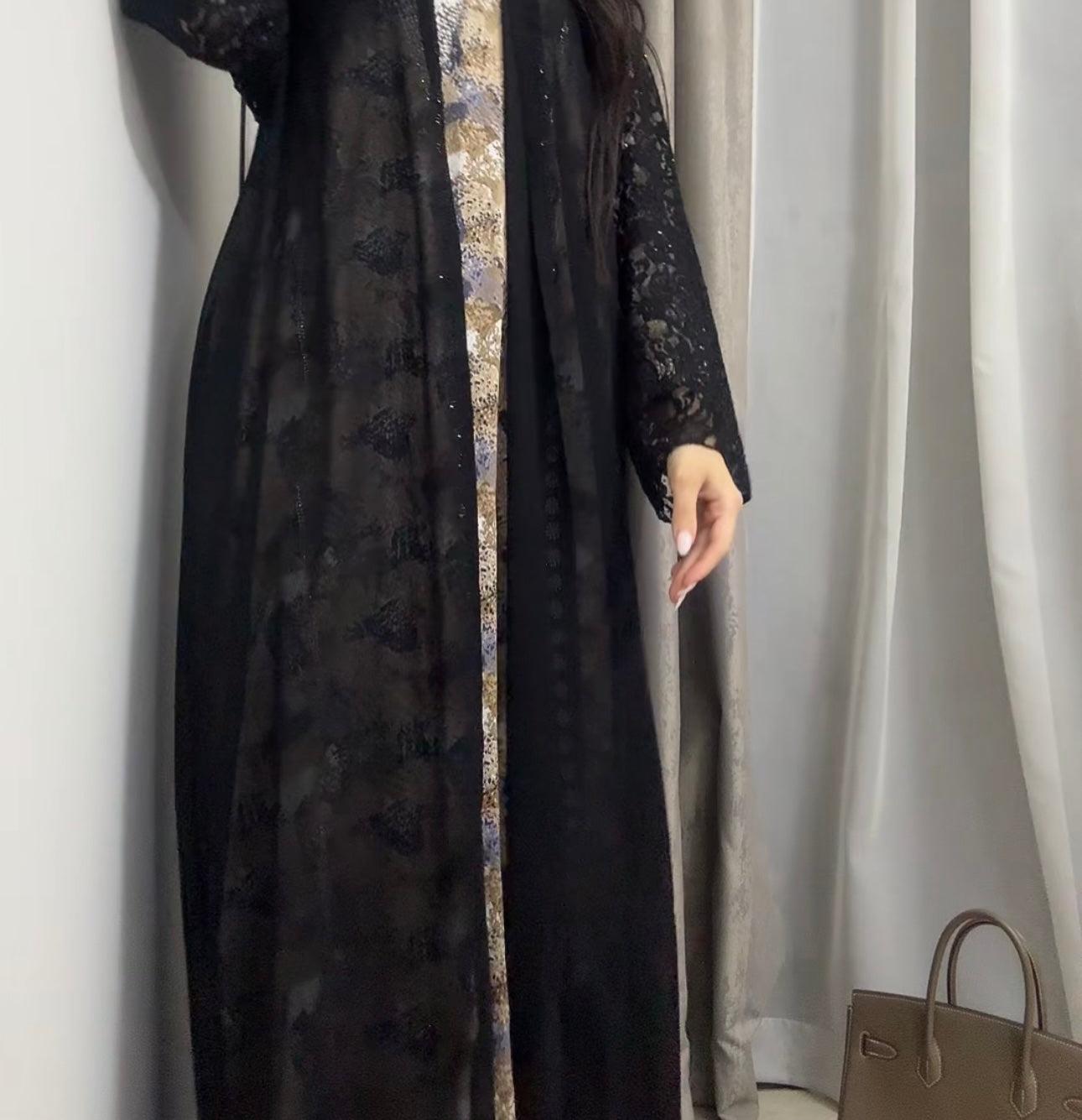 Abaya floral lace