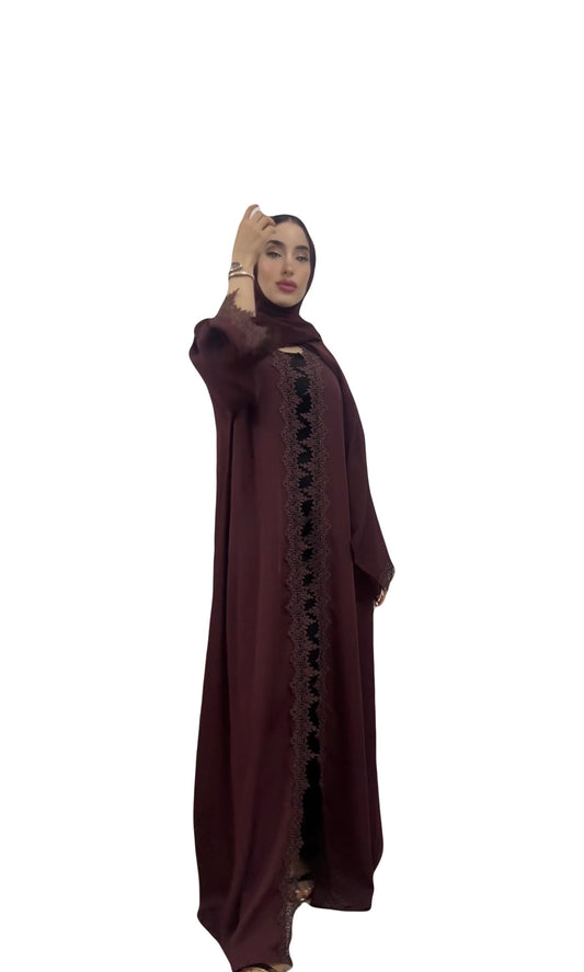 Abaya Bordeaux lace