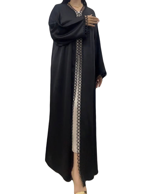 Abaya Noir Elegance Satin shiny