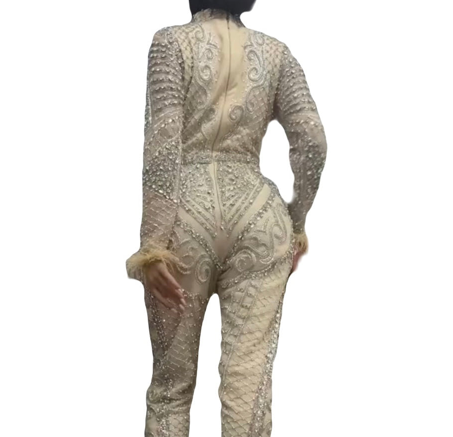 Luxury jumpsuit limited edition with Natural stones
